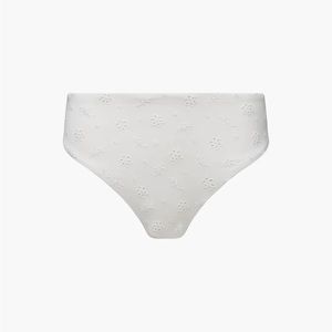 NWT High Rise Bikini Bottom - White Eyelet - We Wore What